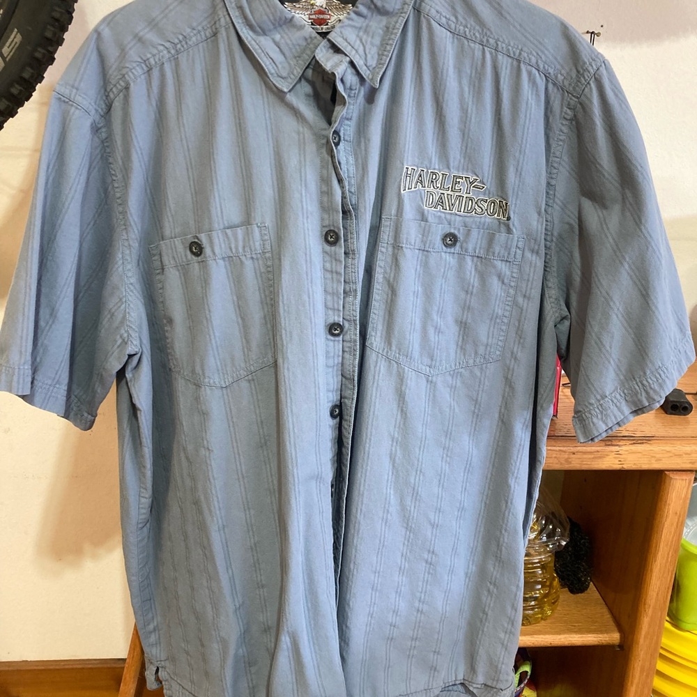 Harley-Davidson Light Blue Casual Button Down Shirt